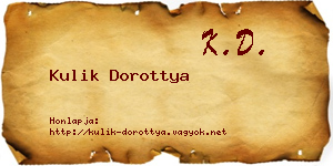 Kulik Dorottya névjegykártya